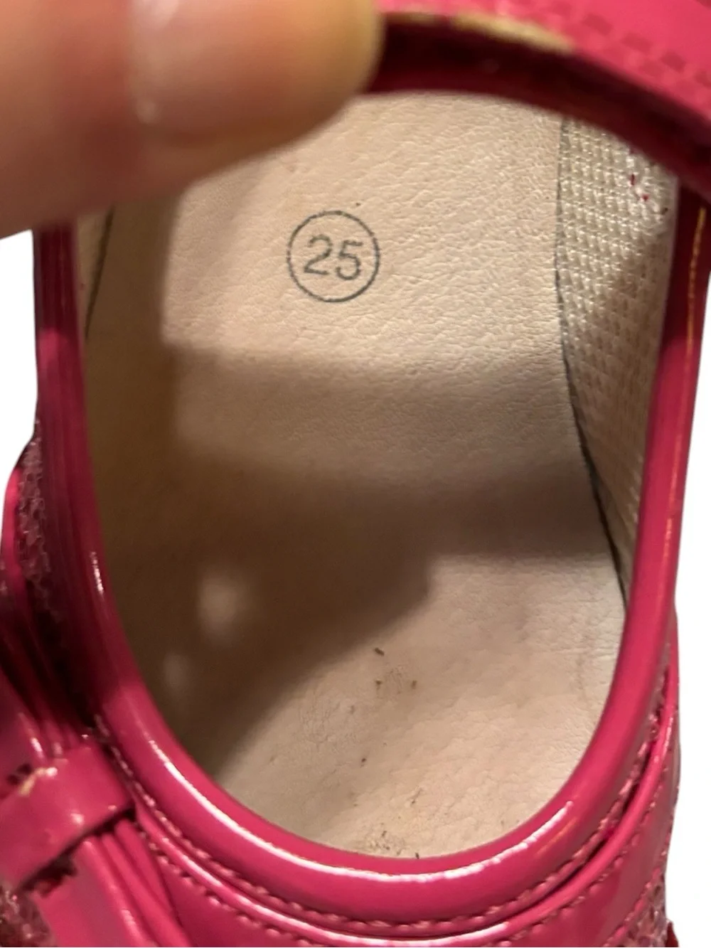 Lelli Kelly 8.5 9 Pink Sequined Mary Janes Bow Girls' Hot Pink Sparkle Shoes